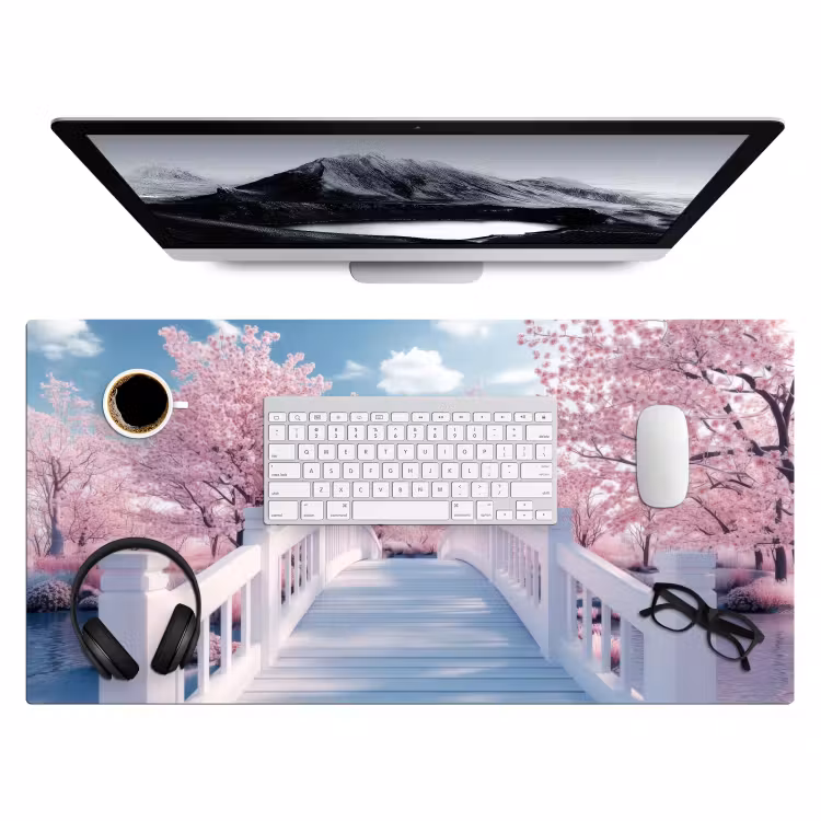 Bureau onderlegger - Brug - Kersenbomen - Wit — 3