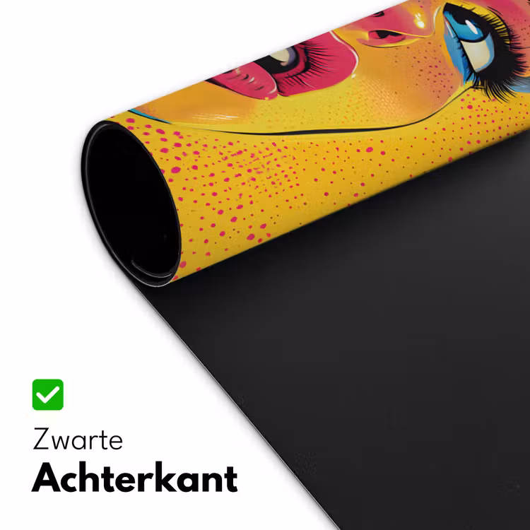 Bureau onderlegger - Close-up - Vrouwengezicht - Stippen - Geel — 4