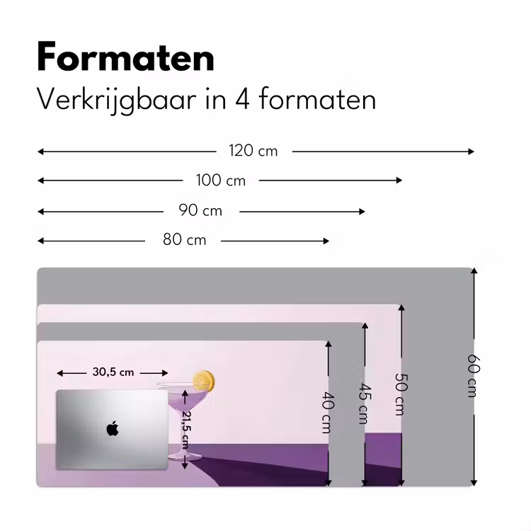 Bureau onderlegger - Cocktail - Paars - Minimalistisch - Citroen — 7