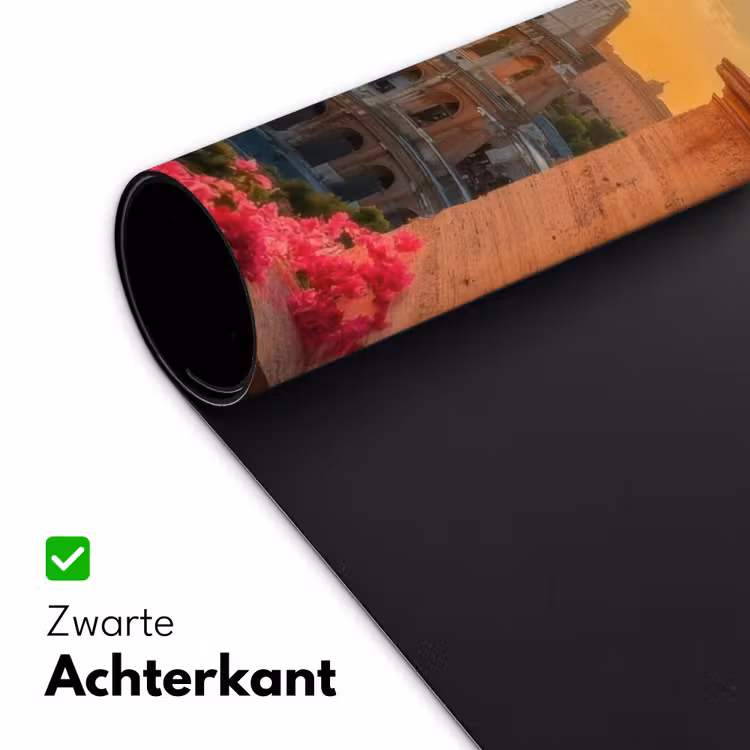 Bureau onderlegger - Colosseum - Rome - Roze Bloemen — 4