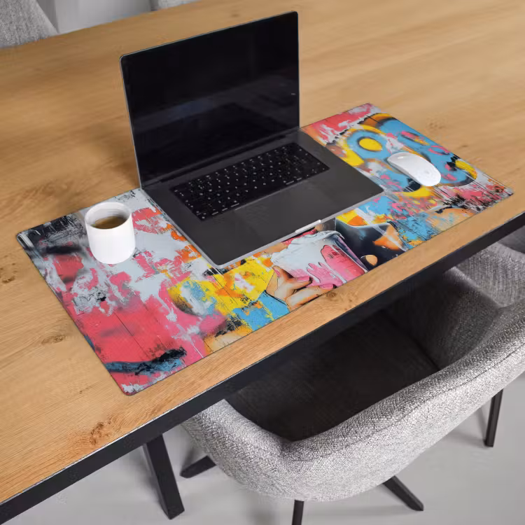 Bureau onderlegger - Expressief - Milkshake - Vrouw - Felle kleuren — 2