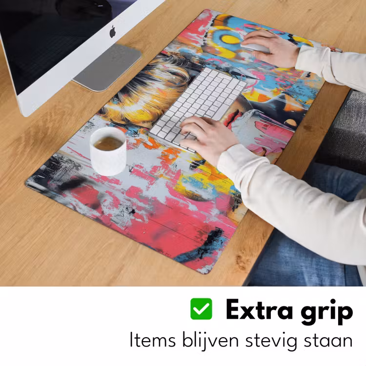 Bureau onderlegger - Expressief - Milkshake - Vrouw - Felle kleuren — 5