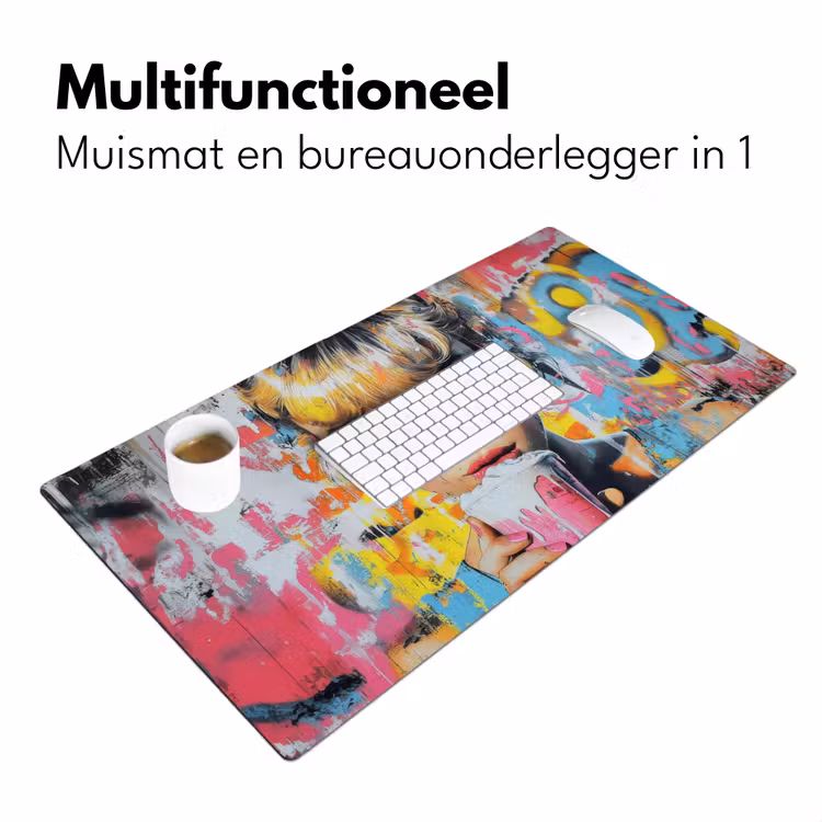 Bureau onderlegger - Expressief - Milkshake - Vrouw - Felle kleuren — 6