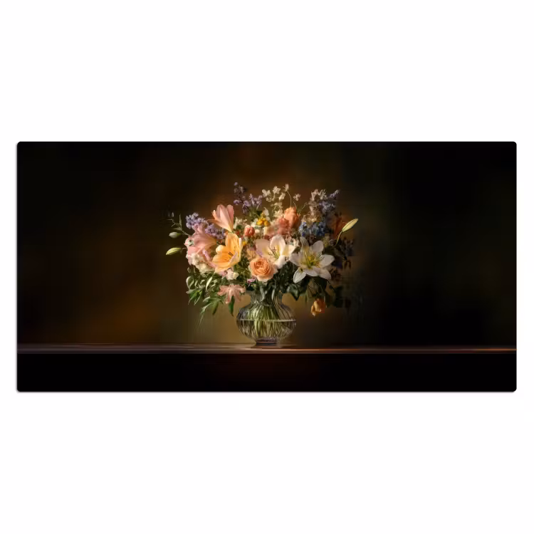 Bureau onderlegger - Glazen - Bloemen - Boeket - Kleuren — 1