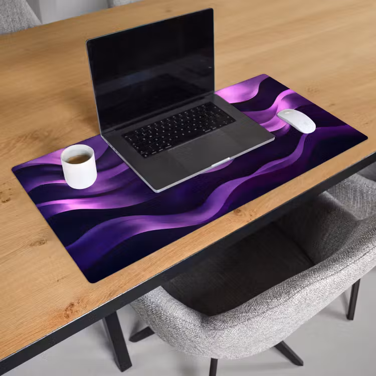 Bureau onderlegger - Golven - Abstract - Paars — 2