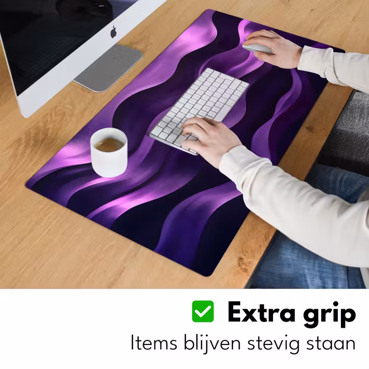 Bureau onderlegger - Golven - Abstract - Paars — 5