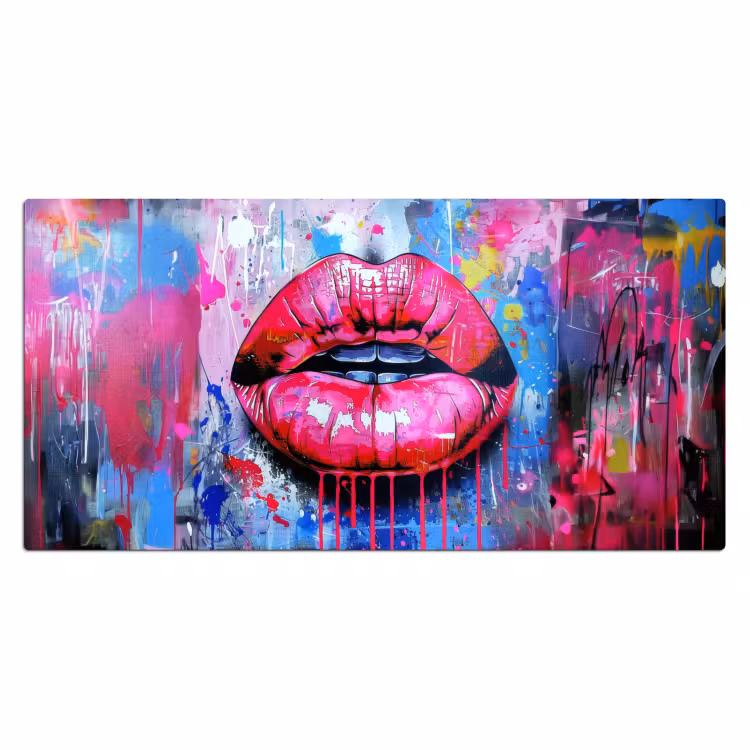 Bureau onderlegger - Graffiti - Lippen - Felroze - Geschilderd — 1