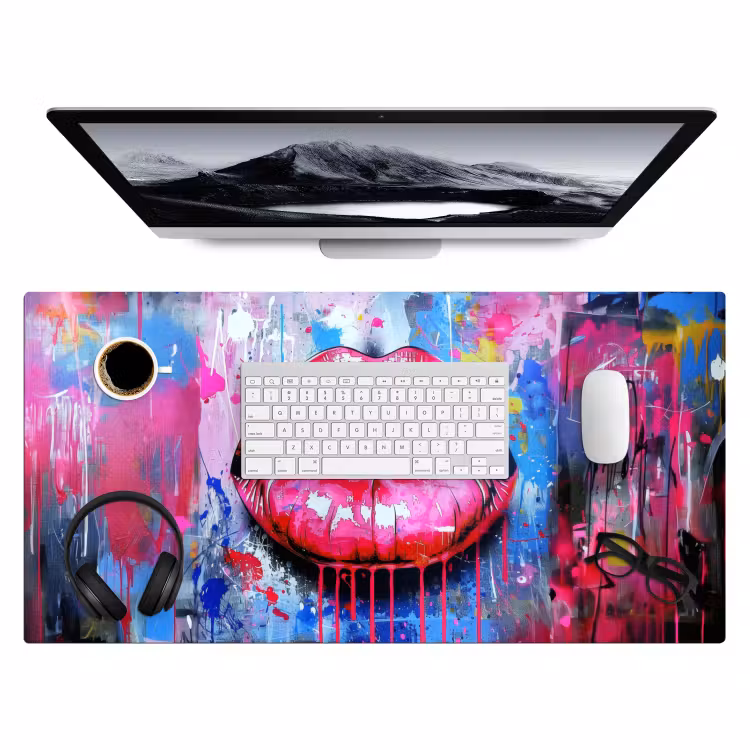 Bureau onderlegger - Graffiti - Lippen - Felroze - Geschilderd — 3