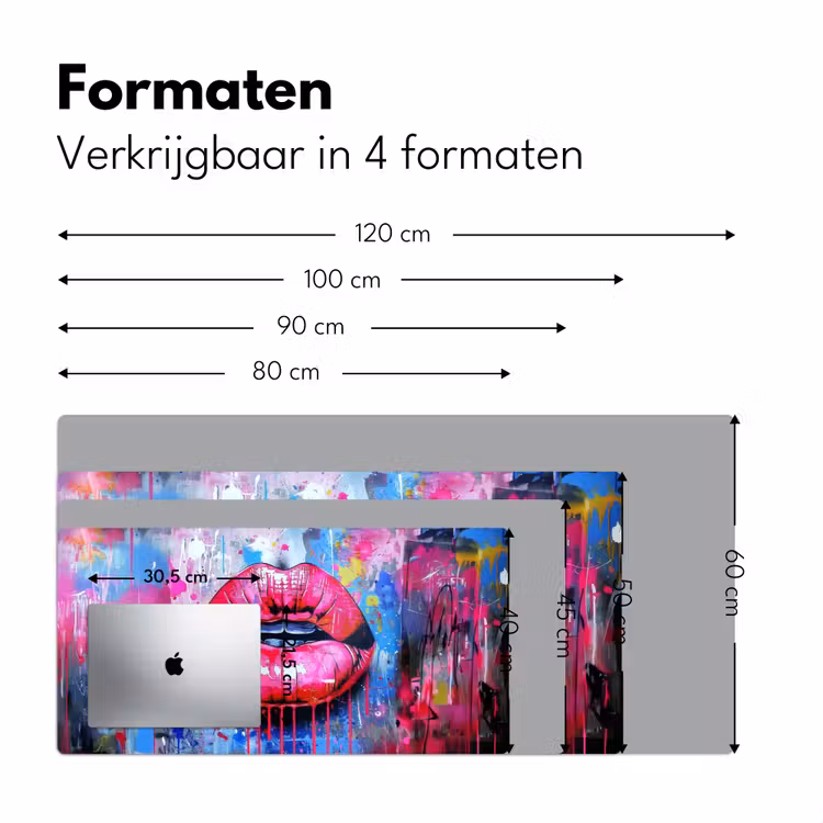 Bureau onderlegger - Graffiti - Lippen - Felroze - Geschilderd — 7