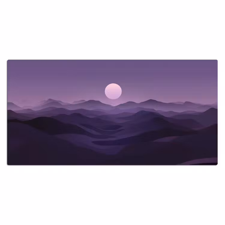 Bureau onderlegger - Heuvels - Paars - Mist - Zon — 1