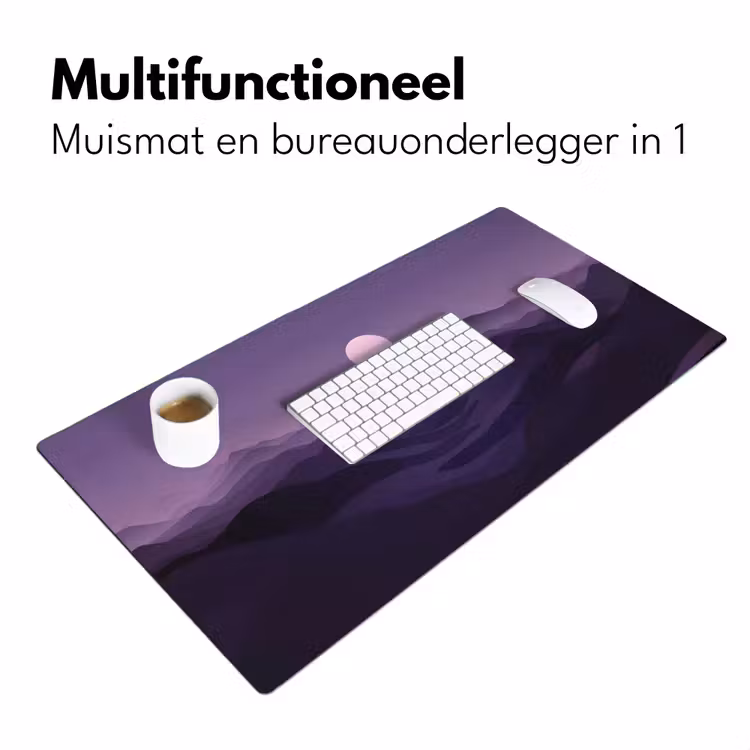 Bureau onderlegger - Heuvels - Paars - Mist - Zon — 6