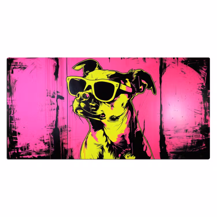 Bureau onderlegger - Hond - Zonnebril - Roze - Art — 1