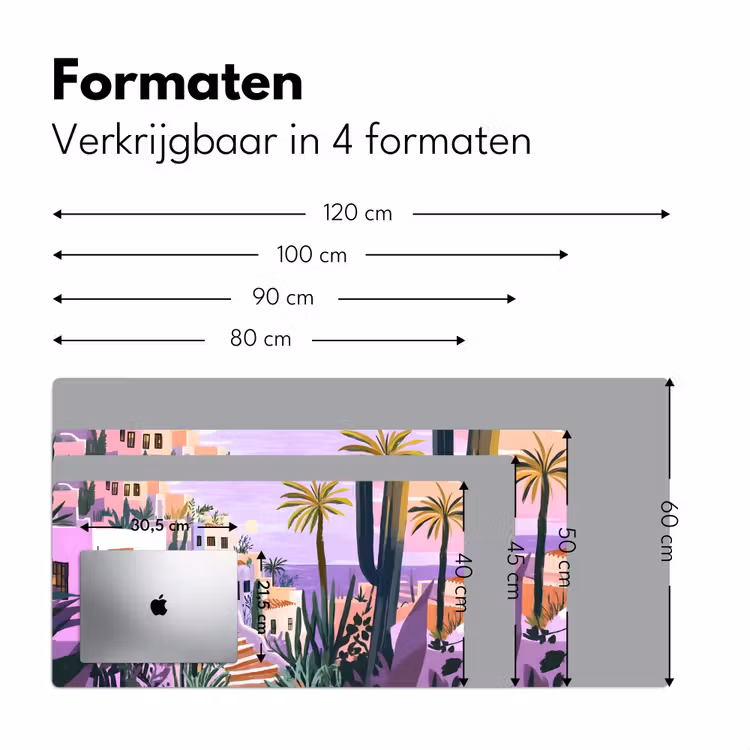 Bureau onderlegger - Huizen - Minimalistisch - Palmbomen - Kust — 7