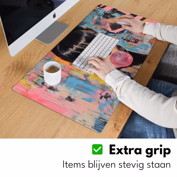 Bureau onderlegger - Kauwgom - Vrouw - Penseelstreken - Modern — 5