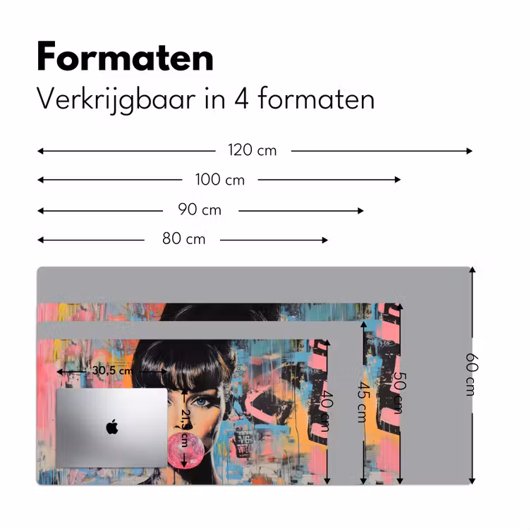 Bureau onderlegger - Kauwgom - Vrouw - Penseelstreken - Modern — 7