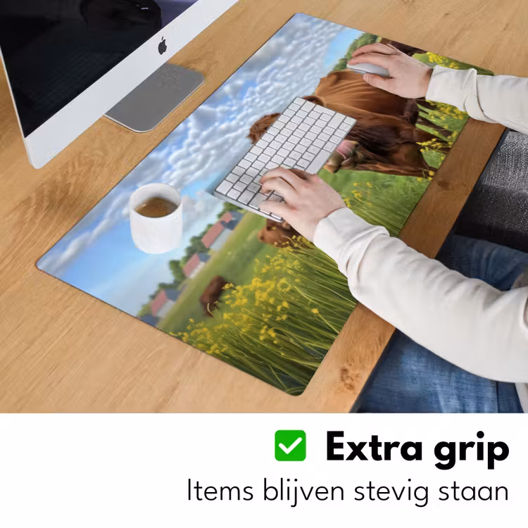 Bureau onderlegger - Koe - Weide - Bloemen — 5