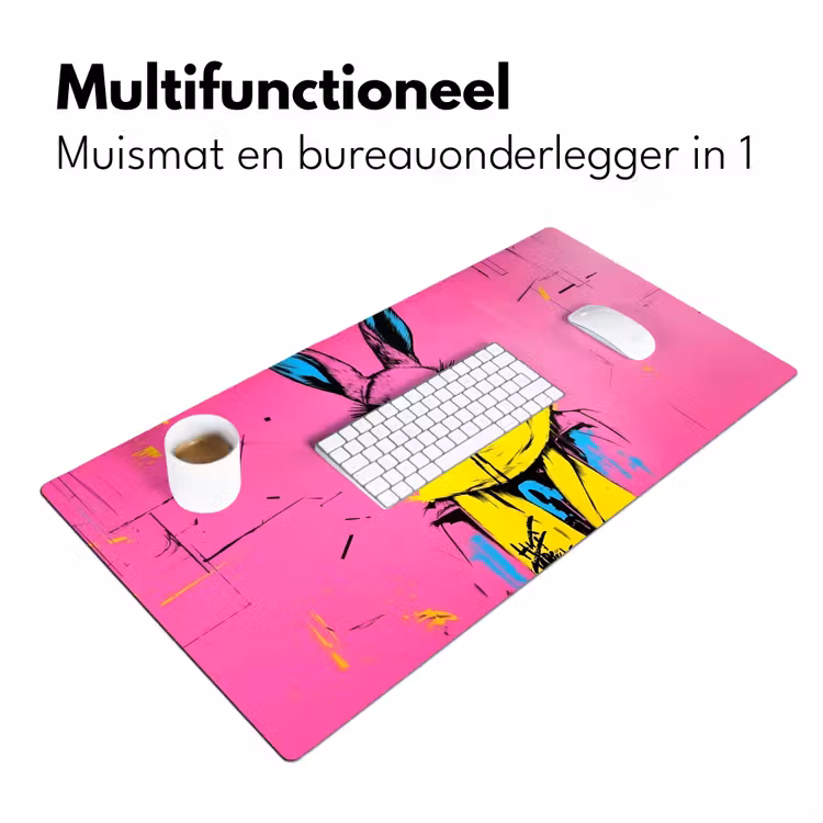 Bureau onderlegger - Konijn - Felroze - Sjaal - Abstract — 6