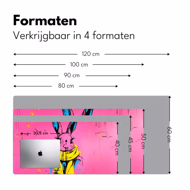Bureau onderlegger - Konijn - Felroze - Sjaal - Abstract — 7