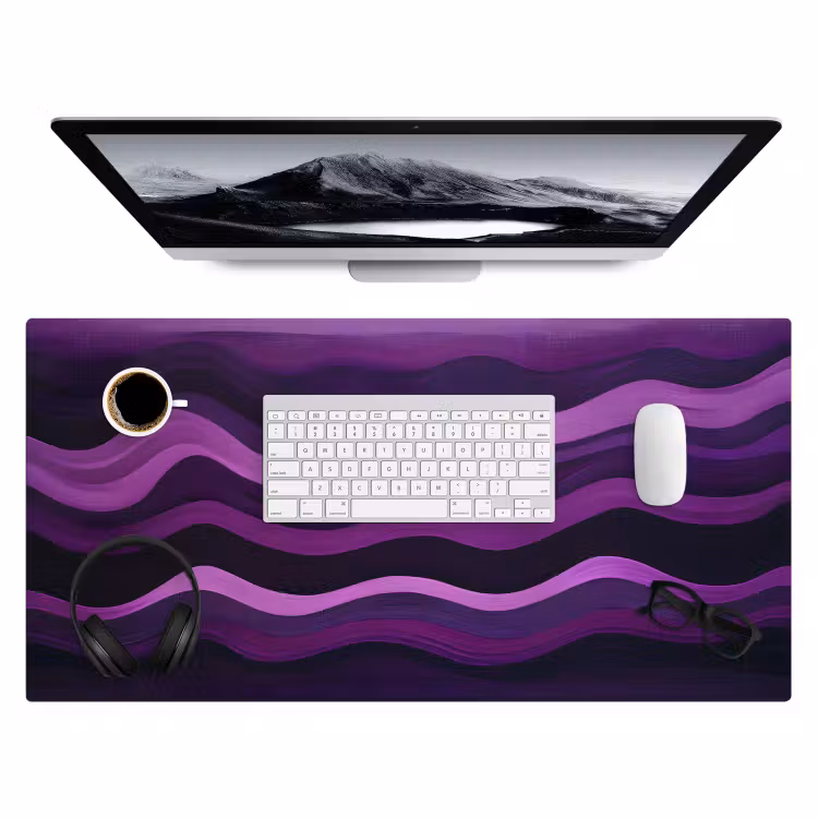 Bureau onderlegger - Lijnen - Golven - Paars - Abstract — 3