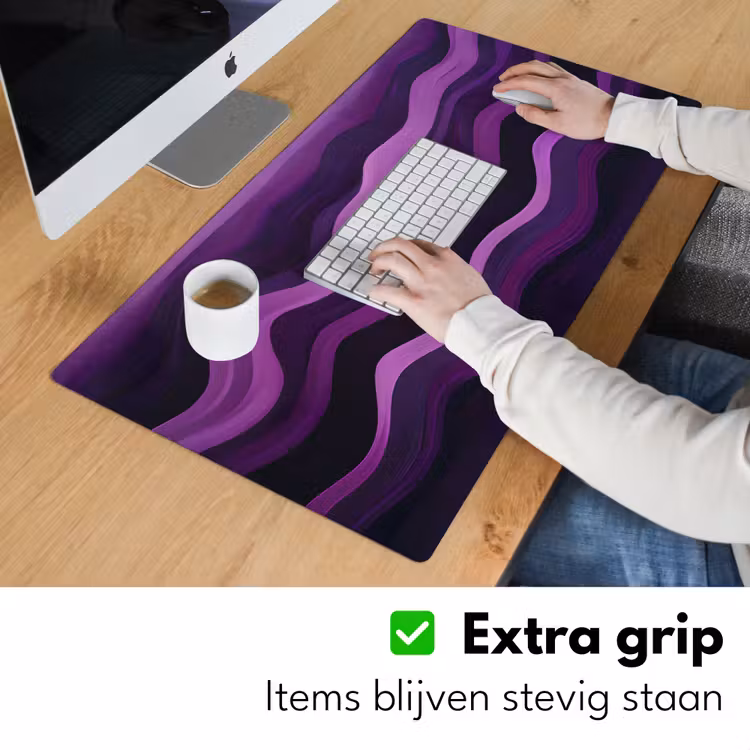 Bureau onderlegger - Lijnen - Golven - Paars - Abstract — 5