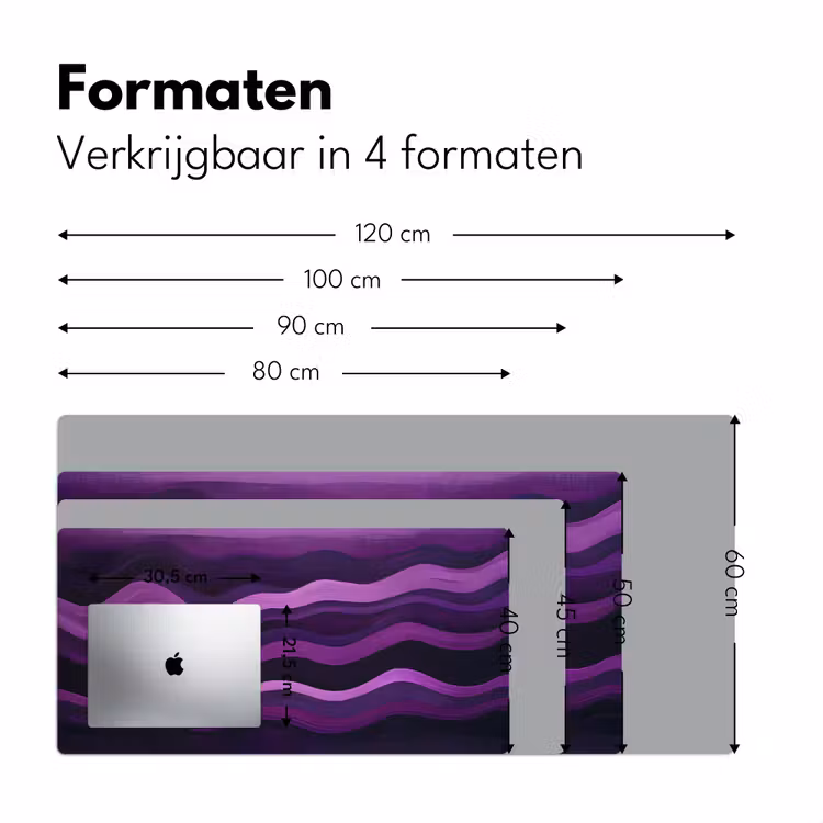 Bureau onderlegger - Lijnen - Golven - Paars - Abstract — 7