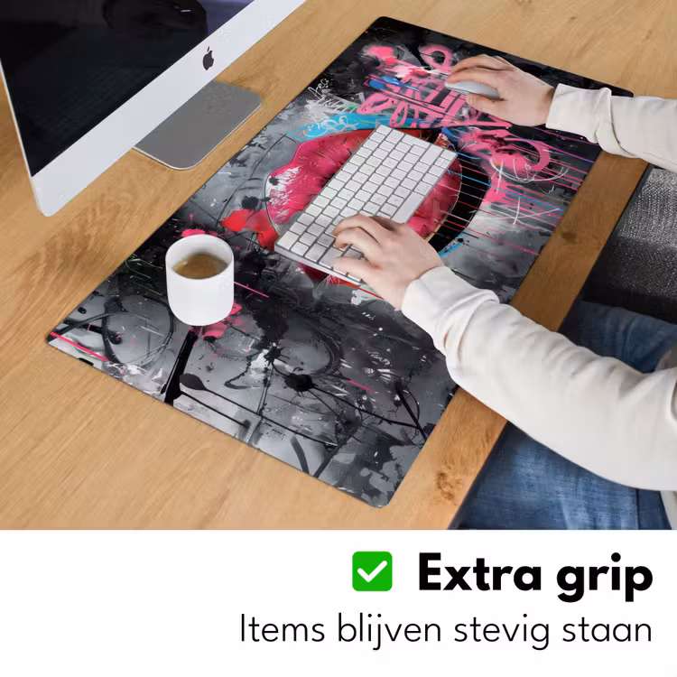 Bureau onderlegger - Lippen - Felroze - Graffiti - Verfstrepen — 5