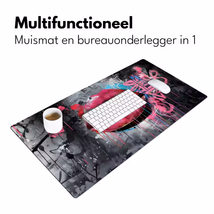 Bureau onderlegger - Lippen - Felroze - Graffiti - Verfstrepen — 6