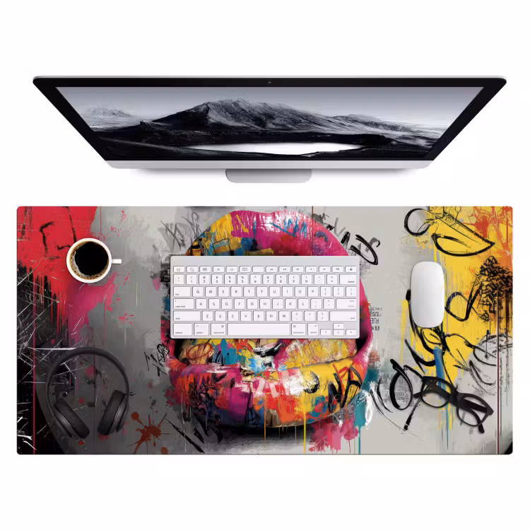 Bureau onderlegger - Lippen - Graffiti - Expressief — 3