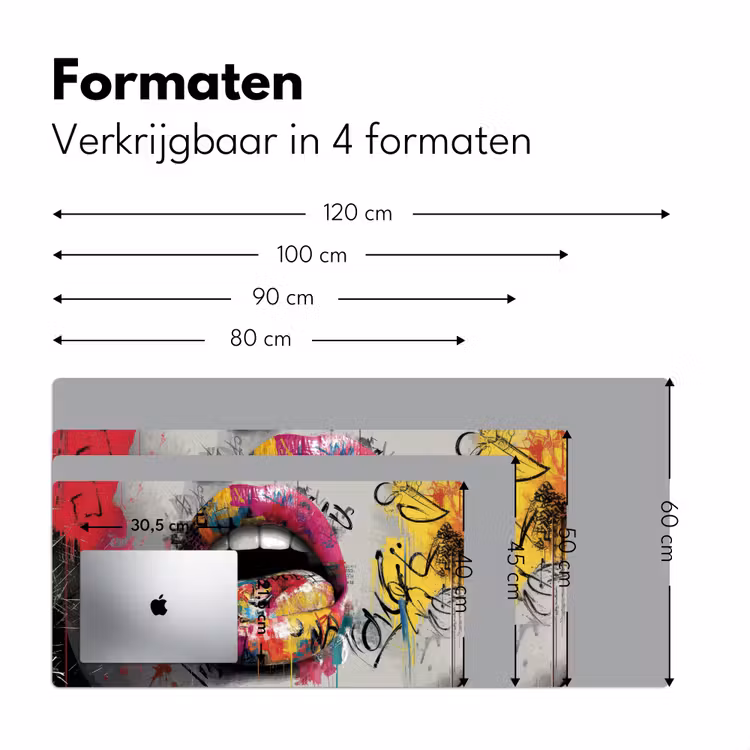 Bureau onderlegger - Lippen - Graffiti - Expressief — 7