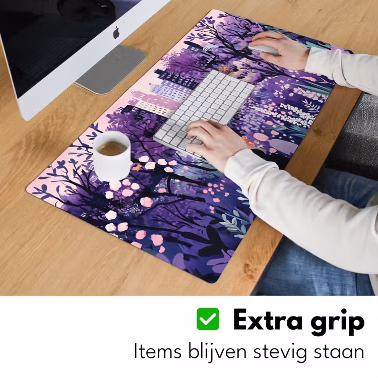 Bureau onderlegger - Park - Bomen - Bloemen - Gebouwen — 5