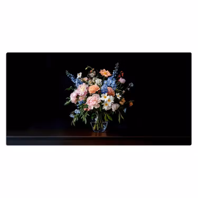 Bureau onderlegger - Pastel - Bloemen - Glazen - Vaas — 1