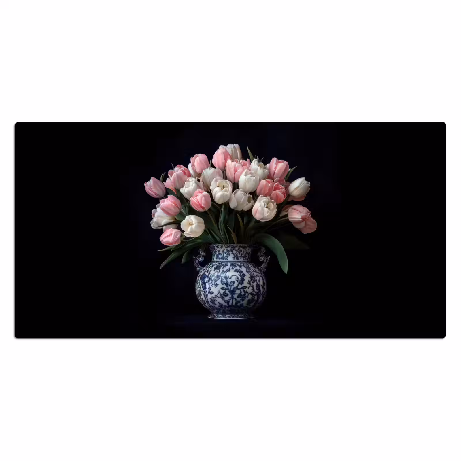 Bureau onderlegger - Bloemen - Roze - Tulpen - Vaas — 1