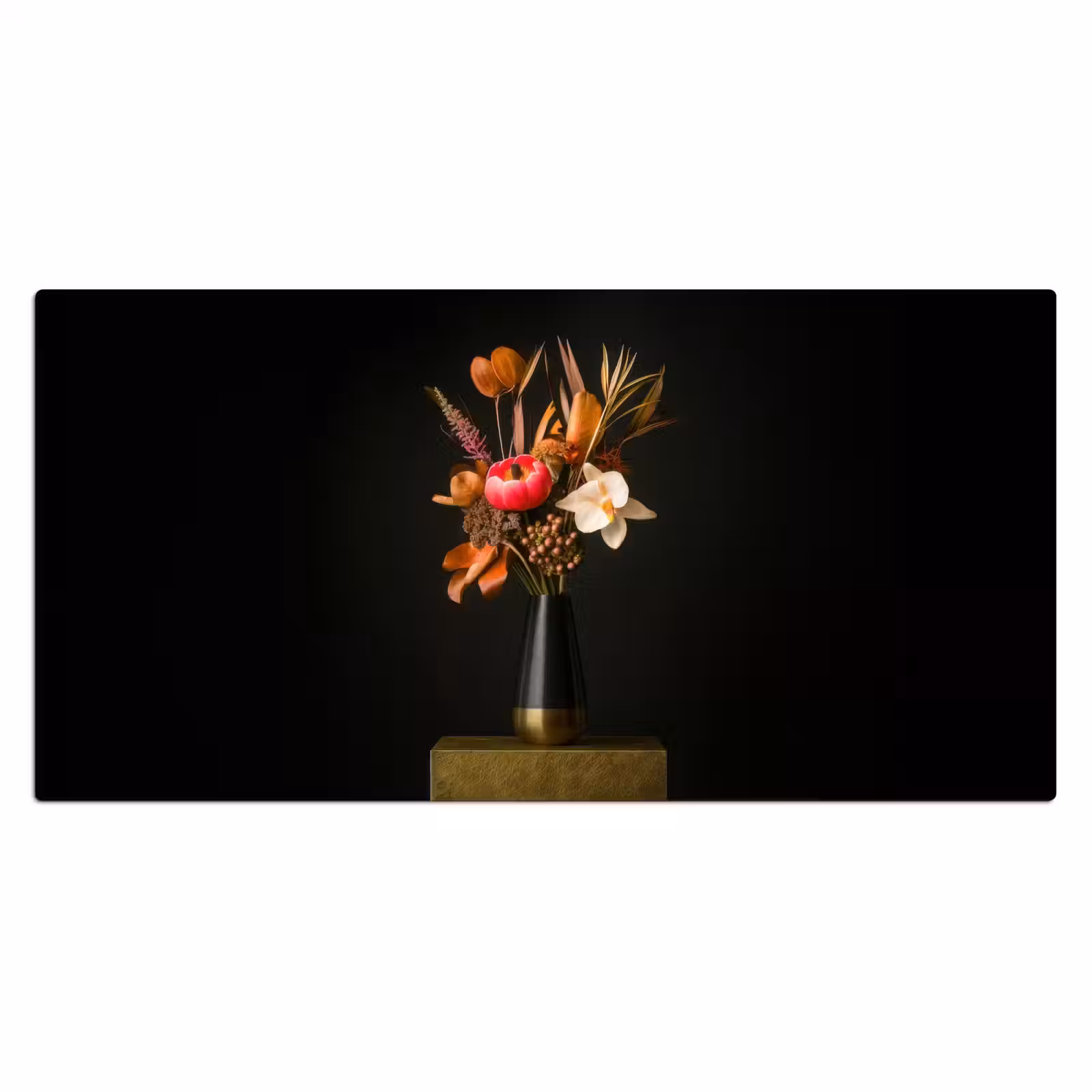 Bureau onderlegger - Boeket - Oranje - Gouden - vaas — 1