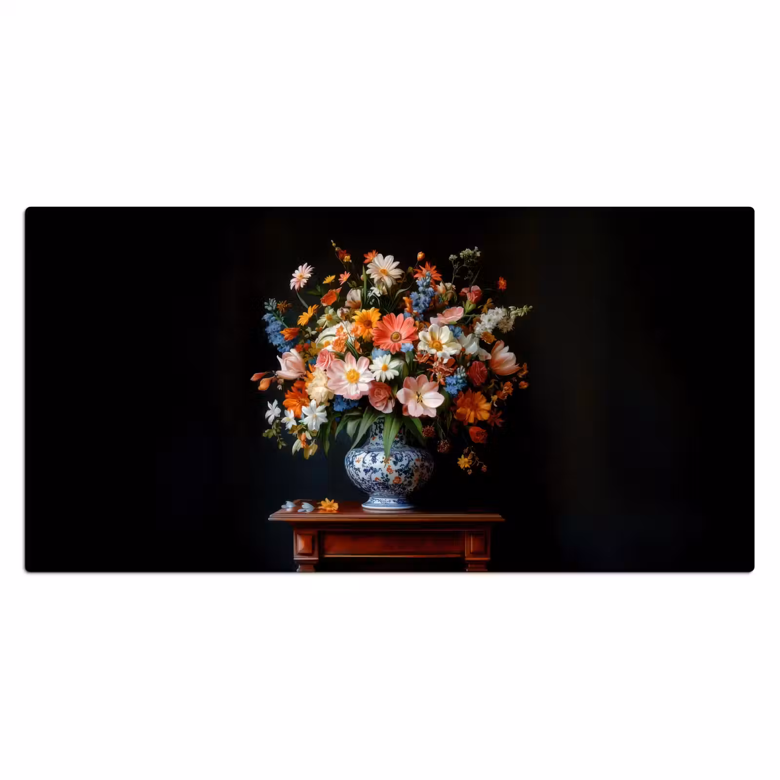 Bureau onderlegger - Boeket - Roze - Bloemen - Vaas — 1