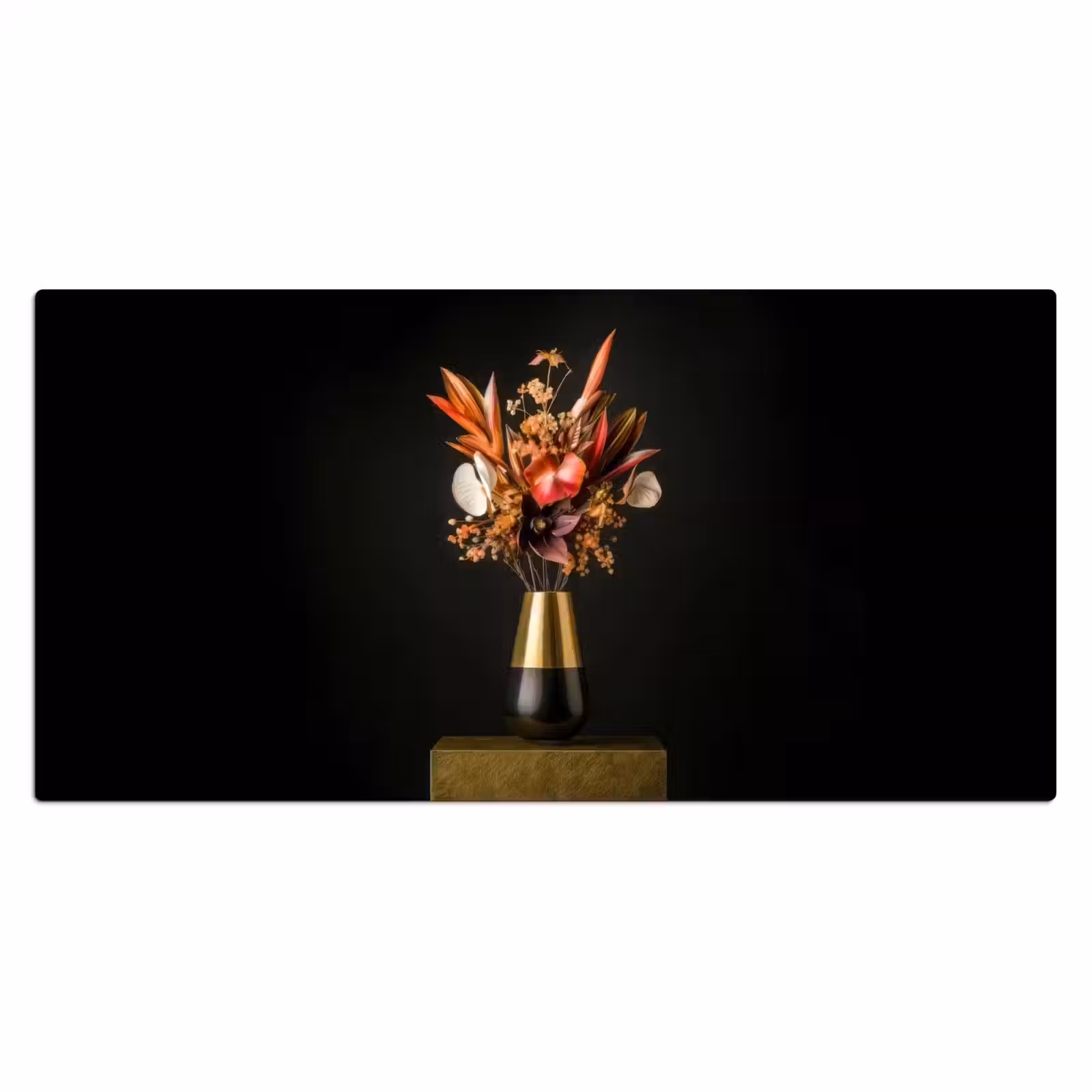 Bureau onderlegger - Exotisch - Boeket - Vaas - Goud — 1