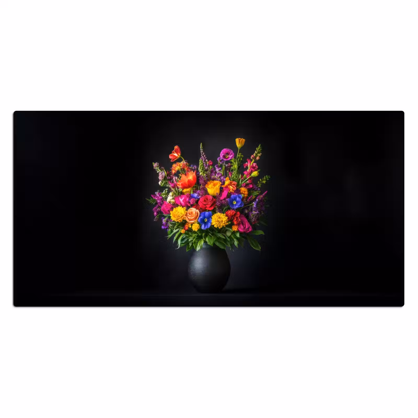 Bureau onderlegger - Felgekleurd - Bloemen - Vaas — 1