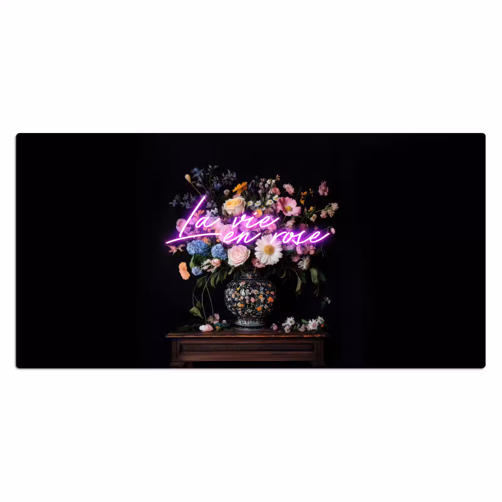 Bureau onderlegger - Neon - Vaas - Bloemen — 1