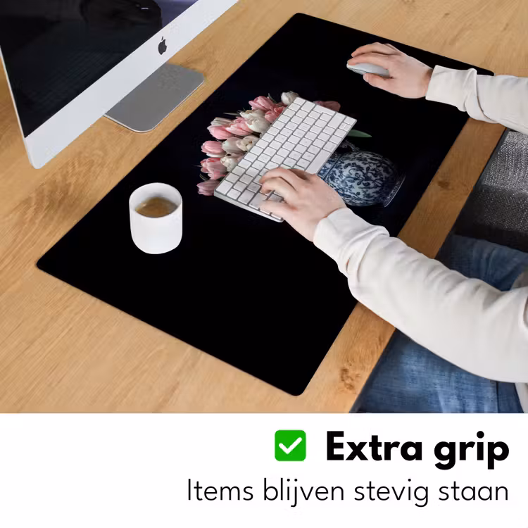 Bureau onderlegger - Bloemen - Roze - Tulpen - Vaas — 5