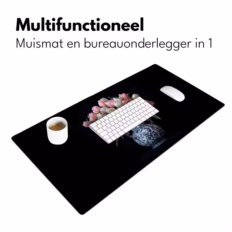 Bureau onderlegger - Bloemen - Roze - Tulpen - Vaas — 6