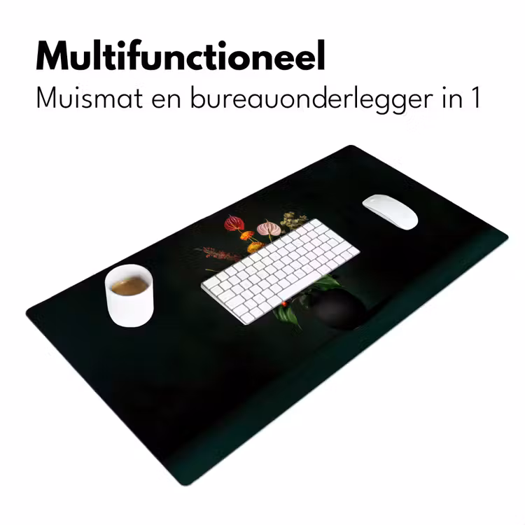 Bureau onderlegger - Bloemen - Vaas - Zwart — 6