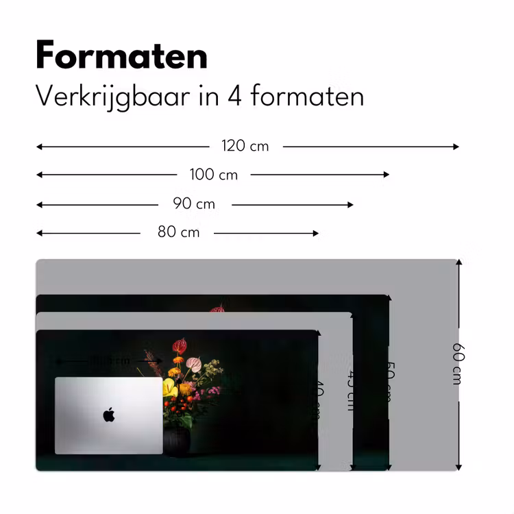 Bureau onderlegger - Bloemen - Vaas - Zwart — 7