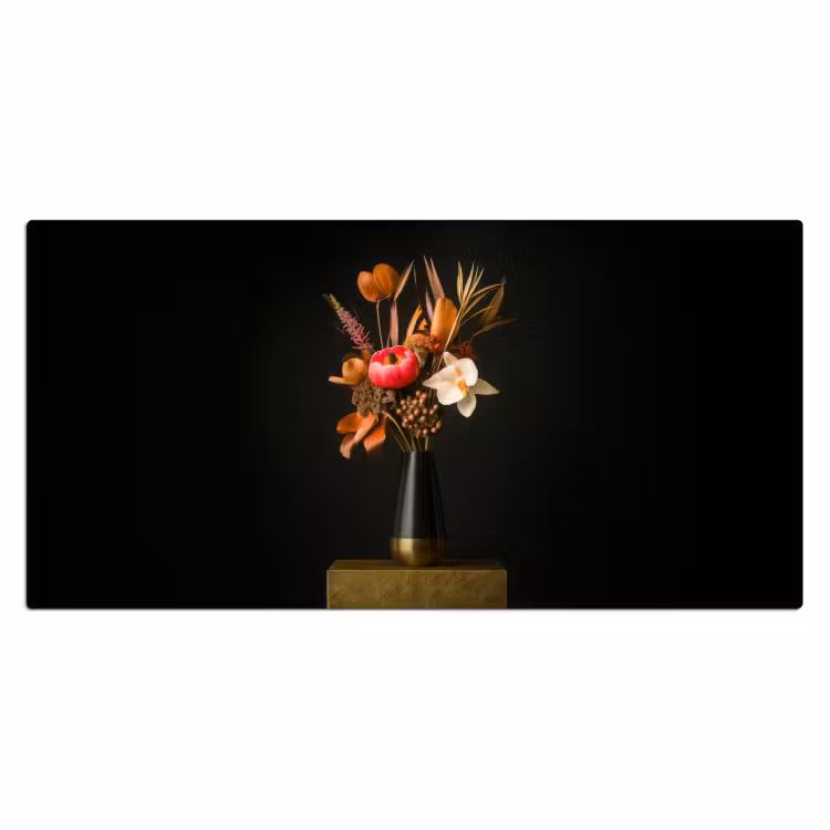 Bureau onderlegger - Boeket - Oranje - Gouden - vaas — 1