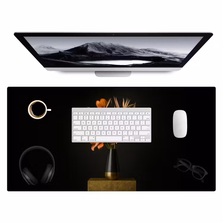 Bureau onderlegger - Boeket - Oranje - Gouden - vaas — 3