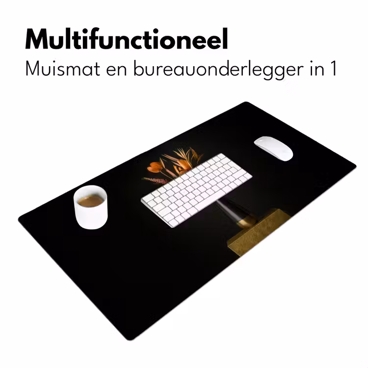 Bureau onderlegger - Boeket - Oranje - Gouden - vaas — 6