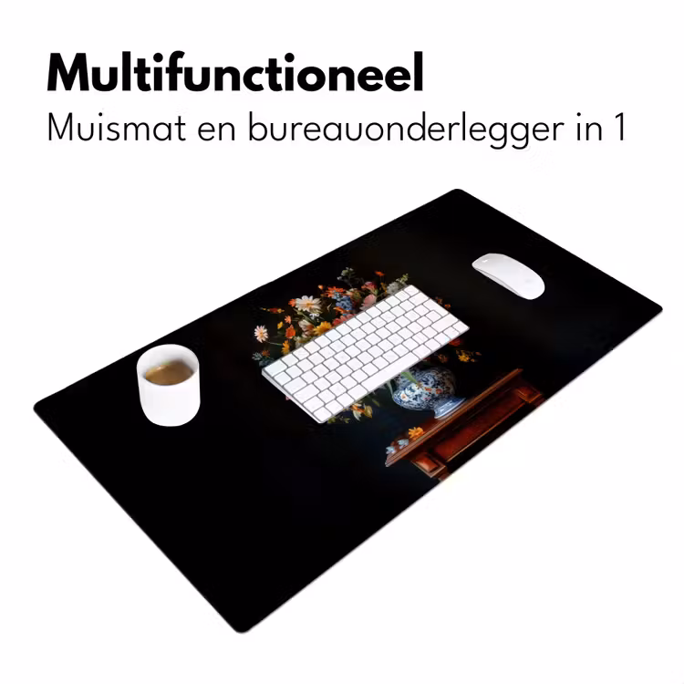 Bureau onderlegger - Boeket - Roze - Bloemen - Vaas — 6