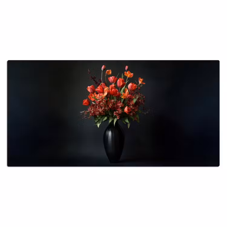 Bureau onderlegger - Boeket - Tulpen - Vaas - Rood — 1