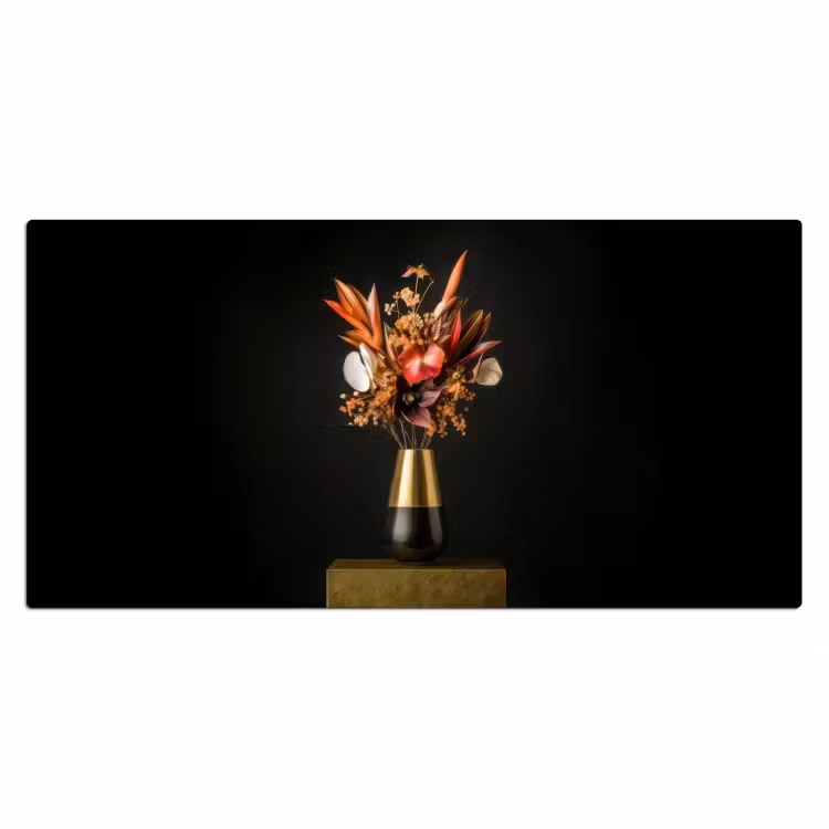 Bureau onderlegger - Exotisch - Boeket - Vaas - Goud — 1