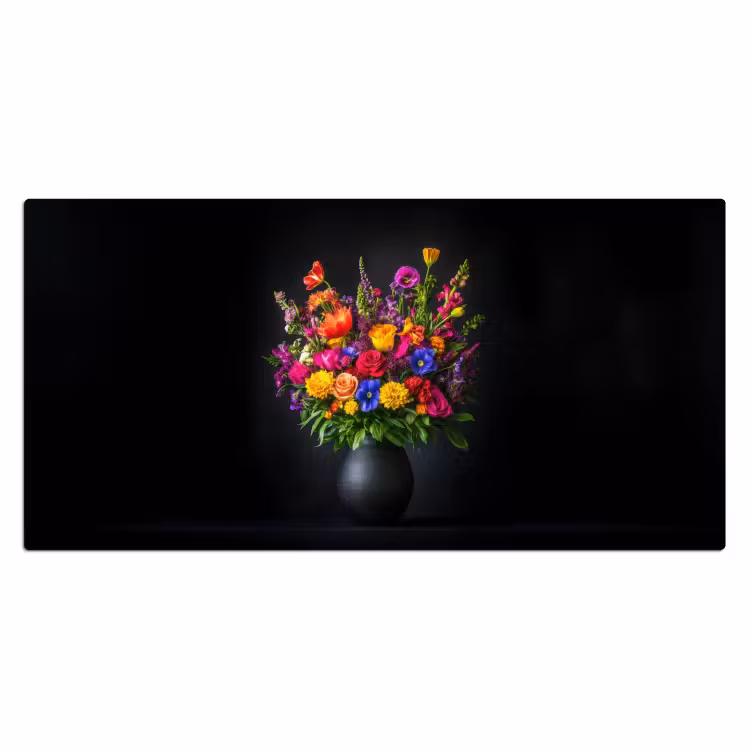 Bureau onderlegger - Felgekleurd - Bloemen - Vaas — 1