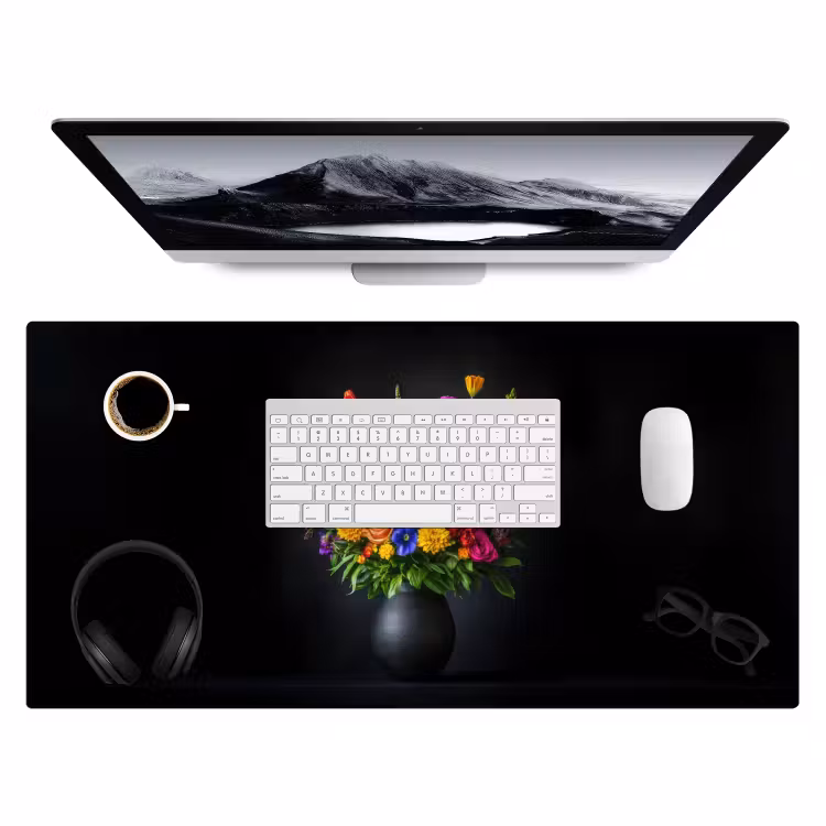Bureau onderlegger - Felgekleurd - Bloemen - Vaas — 3