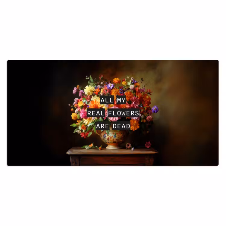 Bureau onderlegger - Kleur - Bloemen - Vintage - Bloemenvaas — 1